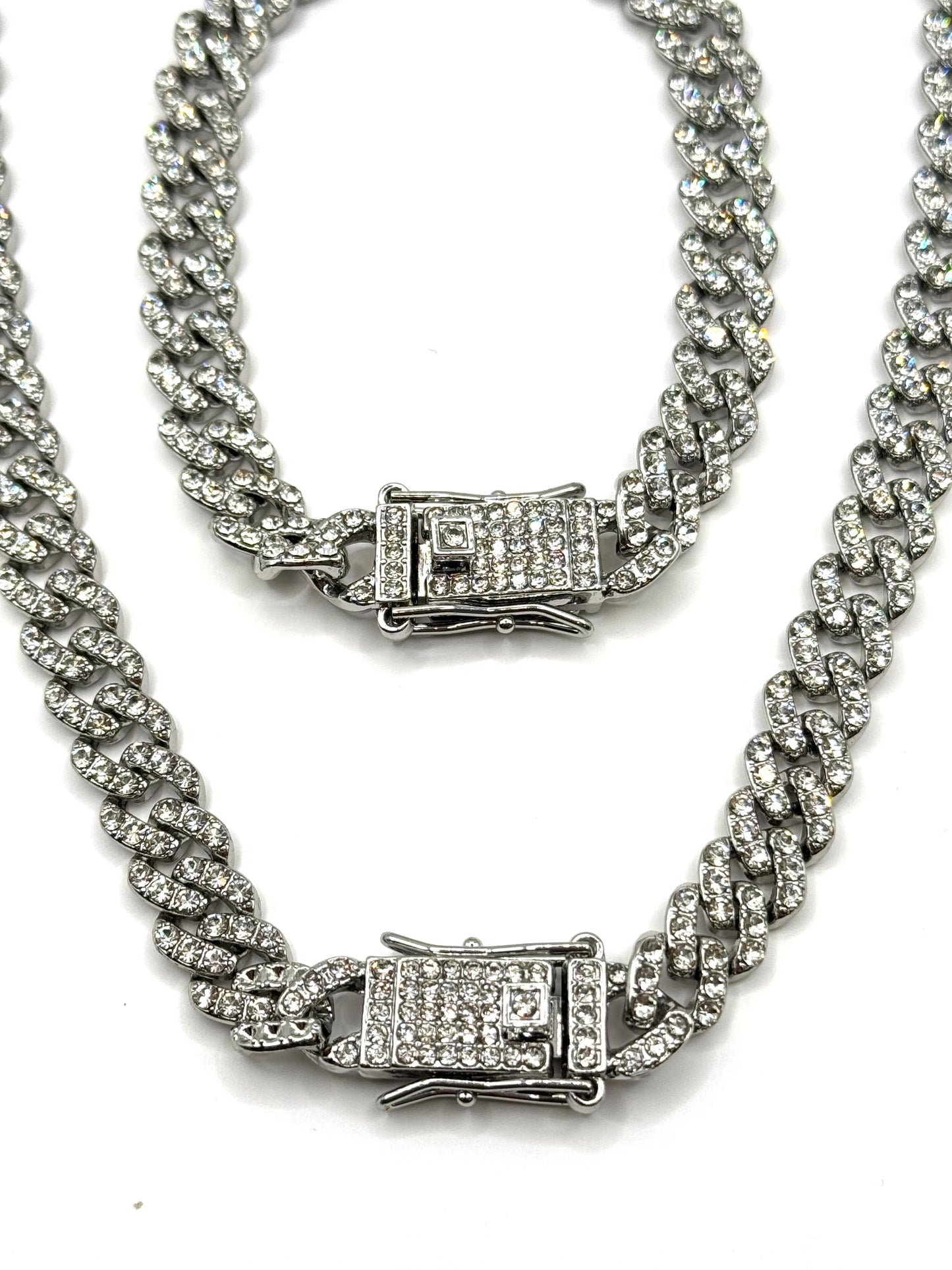 Set Cuban Silver colier si bratara inox 8mm