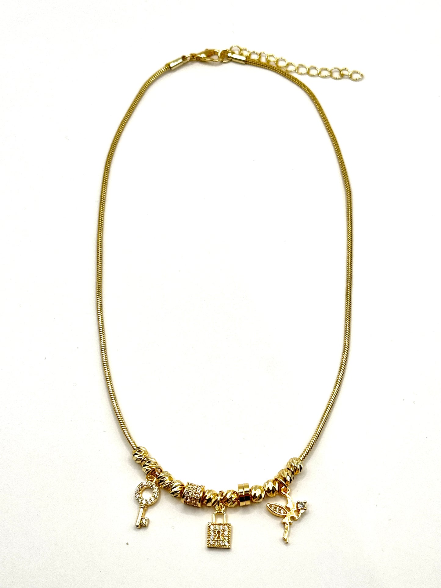 Colier Fairy cu pandantive placat cu aur 18k