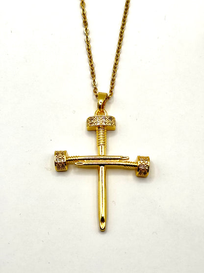 Lantisor Cruce cu pandantiv placat cu aur 18k