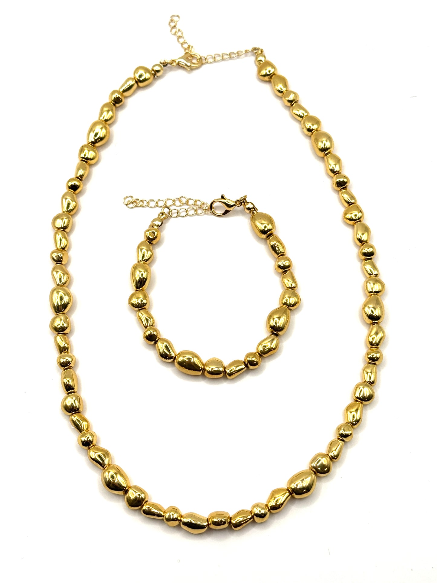 Set Nugget colier si bratara placate cu aur 18k