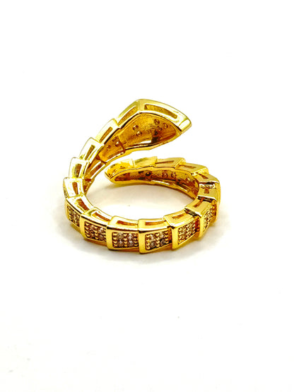 Inel Viper reglabil - placat cu aur 18k