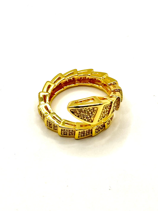Inel Viper reglabil - placat cu aur 18k