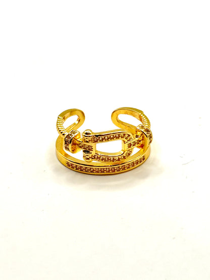 Inel Bucle - reglabil placat cu aur 18k