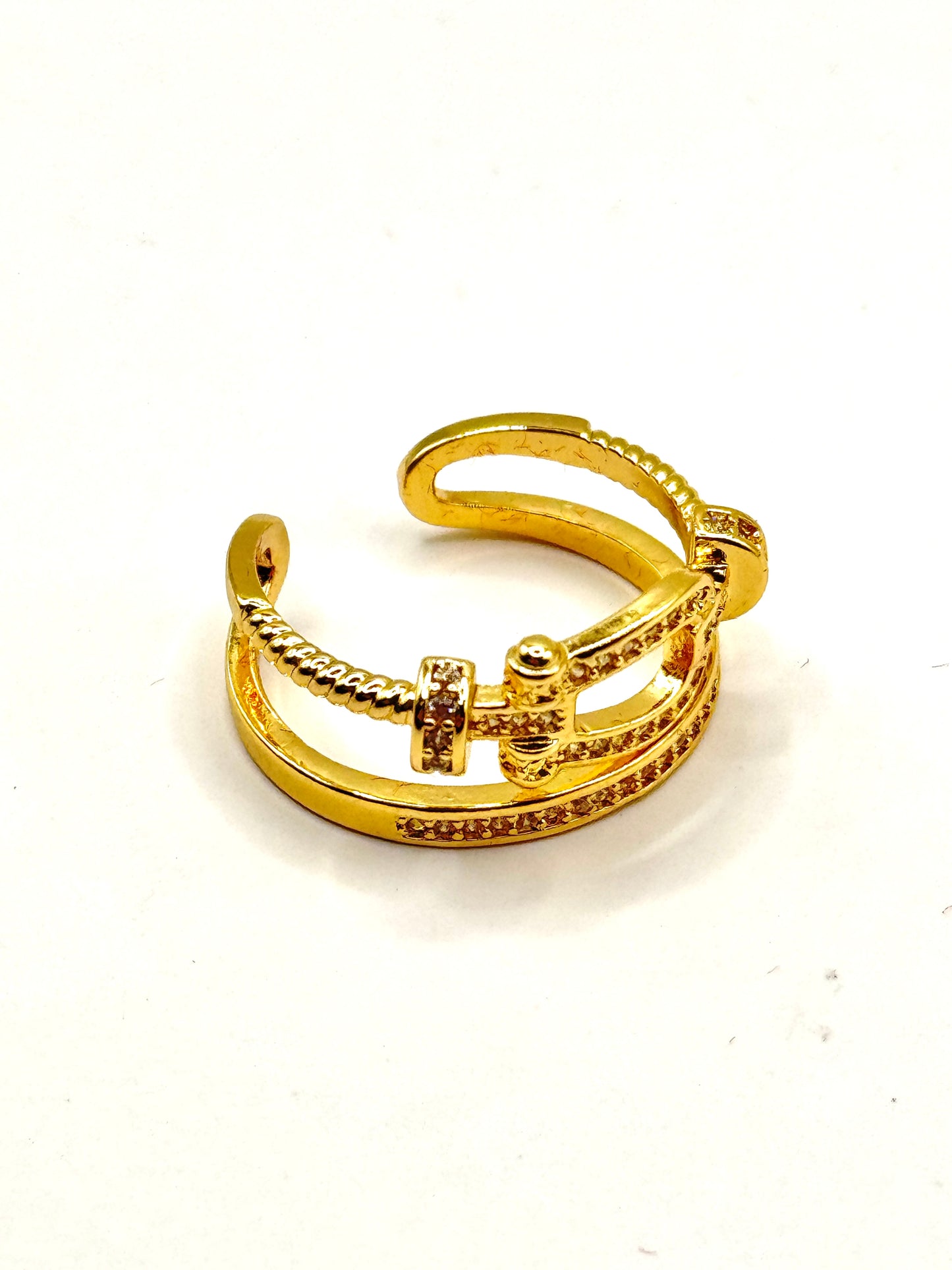 Inel Bucle - reglabil placat cu aur 18k