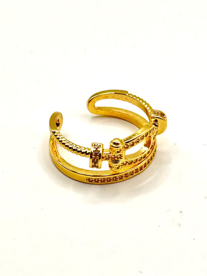 Inel Bucle - reglabil placat cu aur 18k