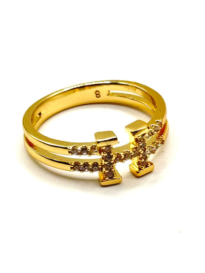 Inel Halsey placat cu aur 18k