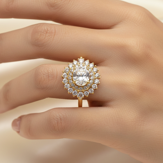 Inel Bride cu pietre placat cu aur 18k