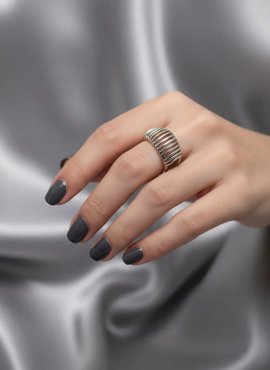 Inel Croix argintiu din inox - Blingz