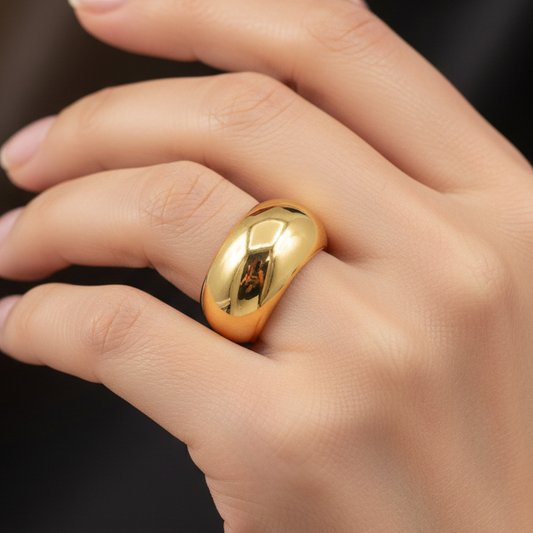 Inel Dome gold placat cu aur 18k