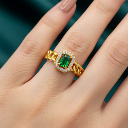 Inel Grace - reglabil, placat cu aur 18k