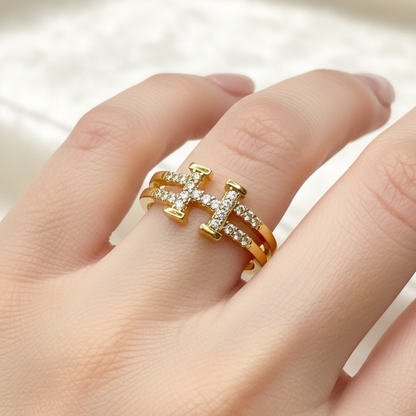 Inel Halsey placat cu aur 18k