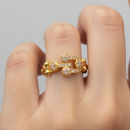 Inel Lamora - reglabil, placat cu aur 18k