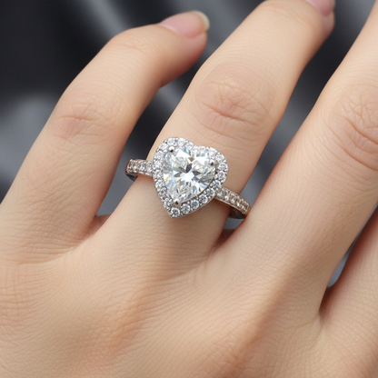 Inel Silver Heart - reglabil, otel inoxidabil