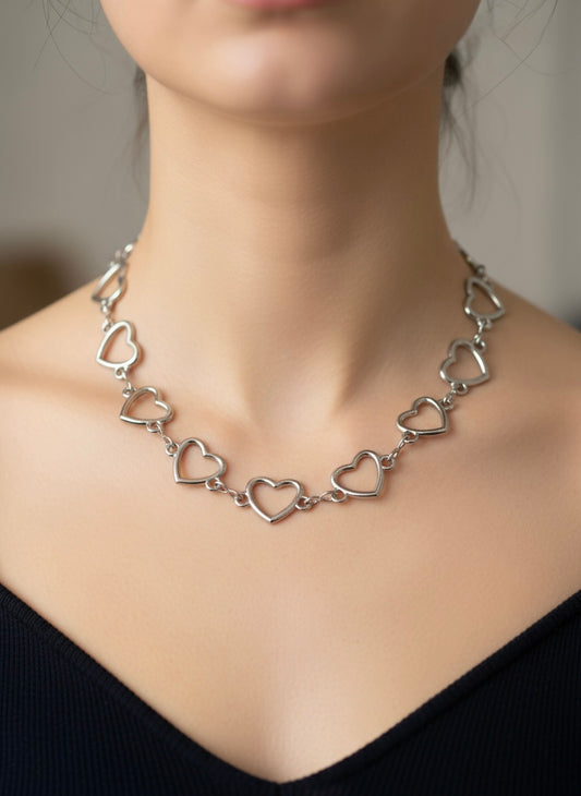 Lant Heart Silver din inox