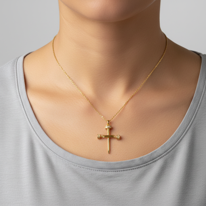 Lantisor Cruce cu pandantiv placat cu aur 18k