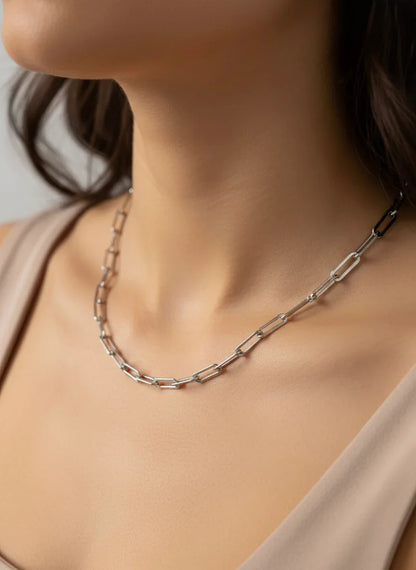 Lantisor Fine Chain argintiu din inox
