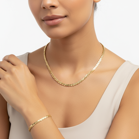 Set Infinity colier si bratara placate cu aur 18k